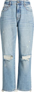 HIDDEN JEANS Classic Summer Distressed Straight Leg Jeans
