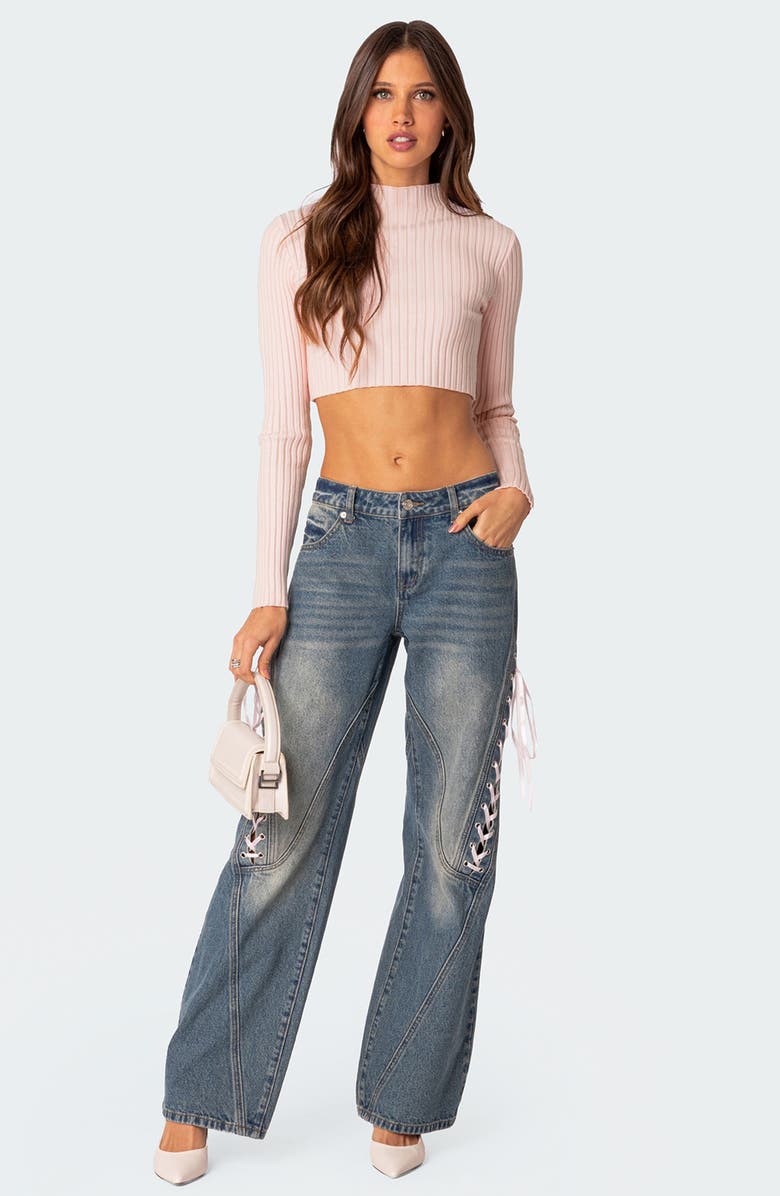EDIKTED Dolly Rib Crop Sweater, Alternate, color, 