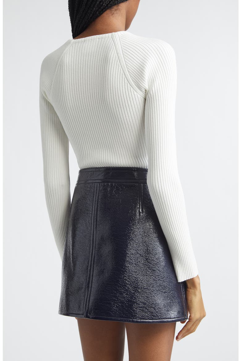 Cutout Ribbed Sweater, Alternate, color, HERITAGE WHITE