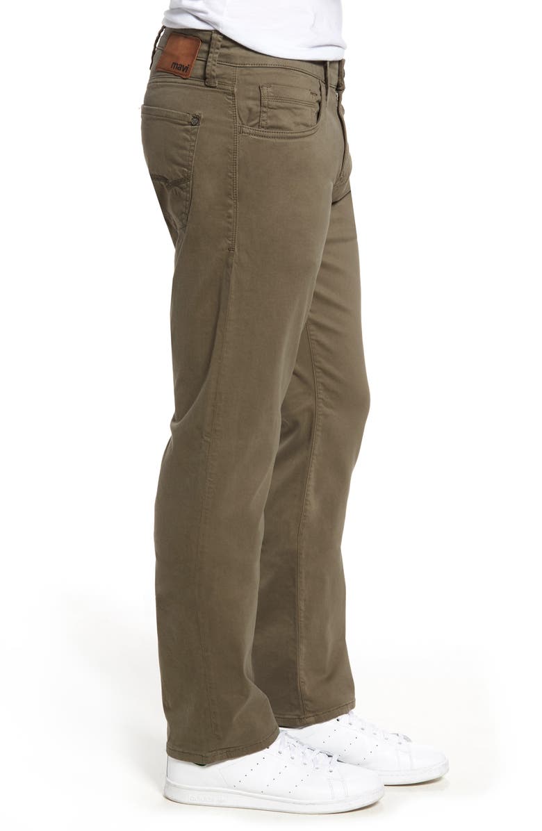 Mavi Jeans Zach Straight Leg Twill Pants, Alternate, color, Dusty Olive Twill