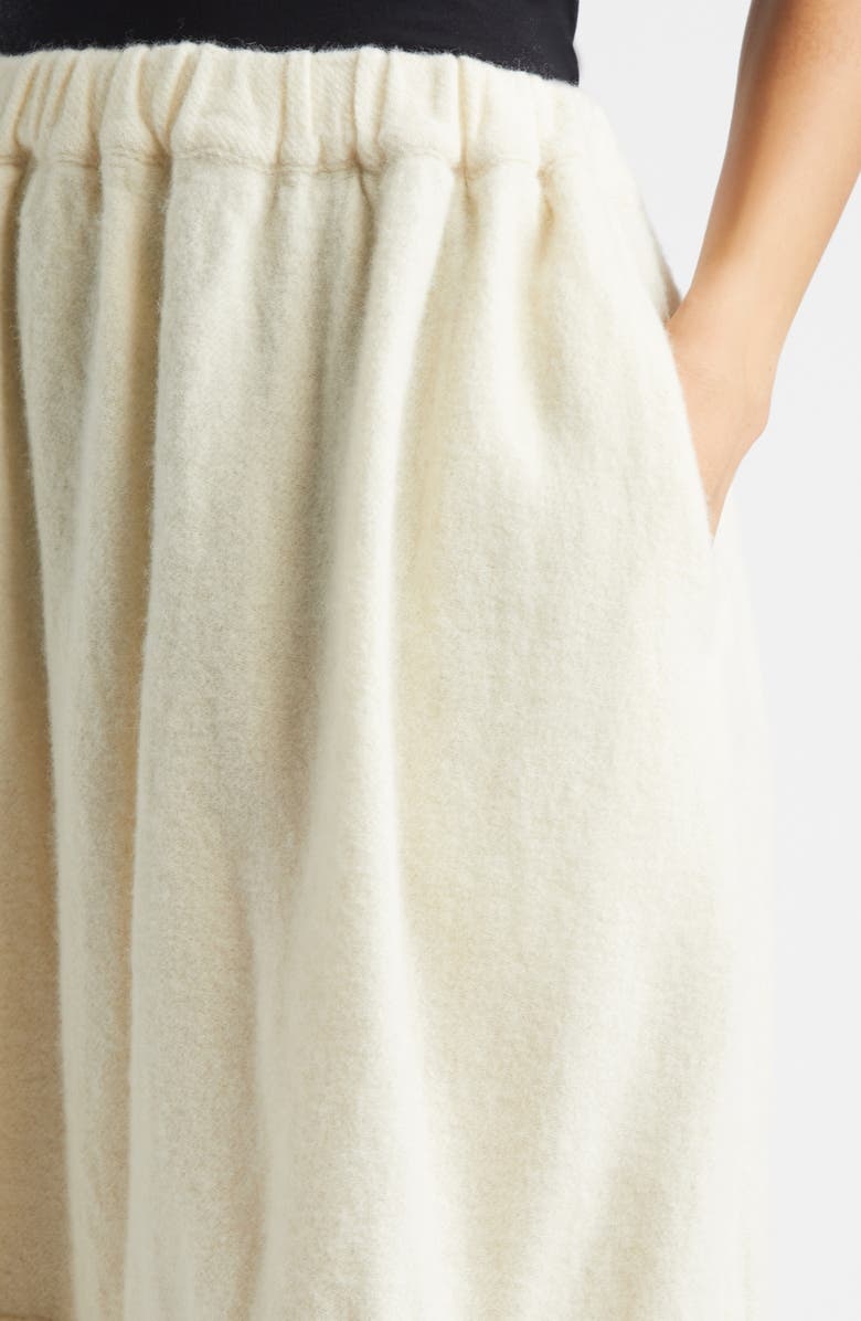 Comme des Garçons Girl Wool Blend Felt Tiered Skirt, Alternate, color, Ecru