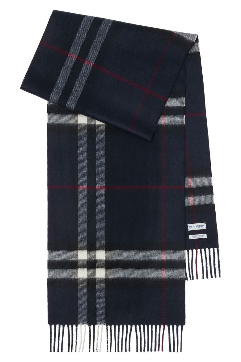 Giant Check Cashmere Scarf, Main, color, INK