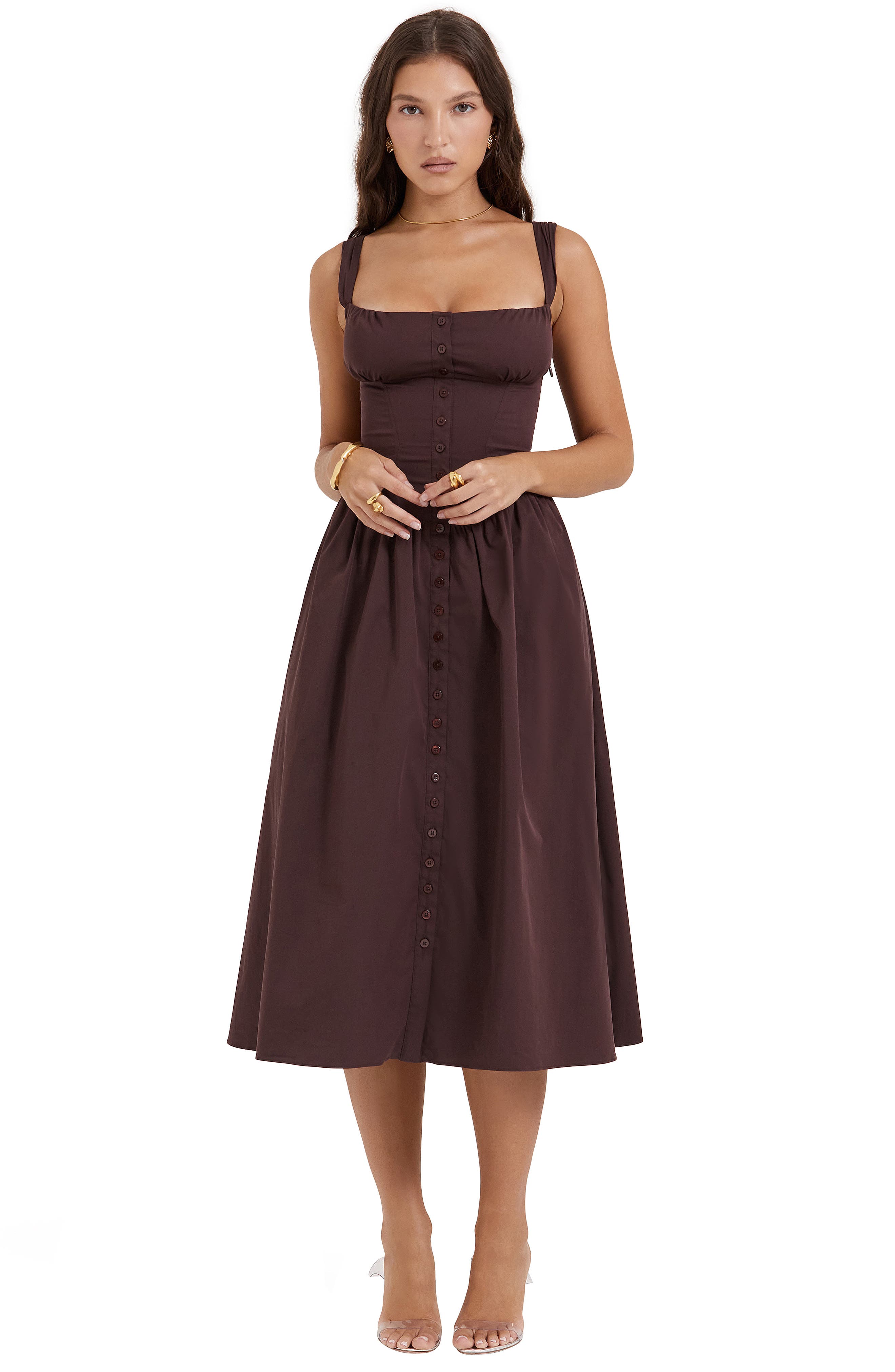 brown or cream dress & Stripe Low-Waist Halter Maxi Color:Black / Off-White upload-20221114 Blue Archive, Saori Joumae, The soft light brown