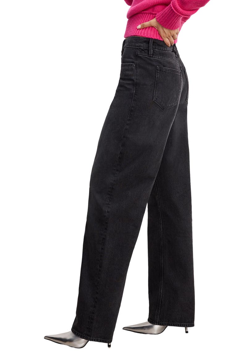 Good Standard Barrel Jeans, Alternate, color, BLACK354