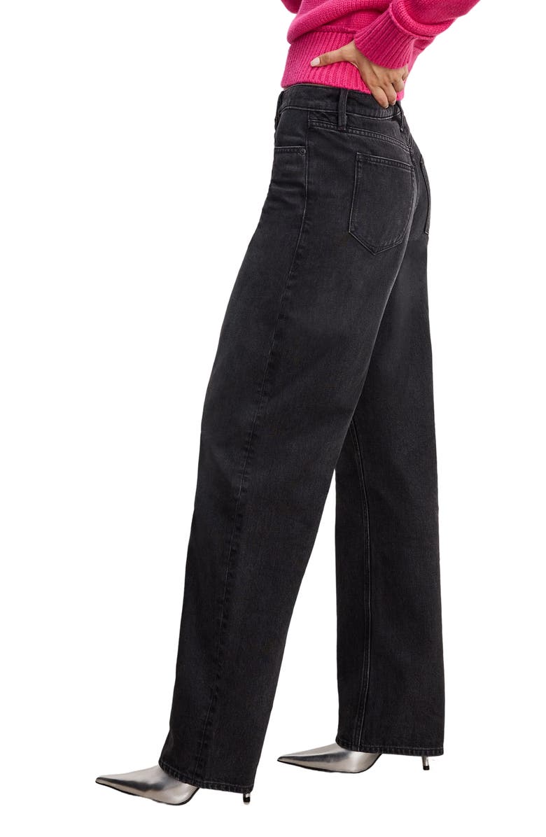 Good American Good Standard Barrel Jeans, Alternate, color, Black354
