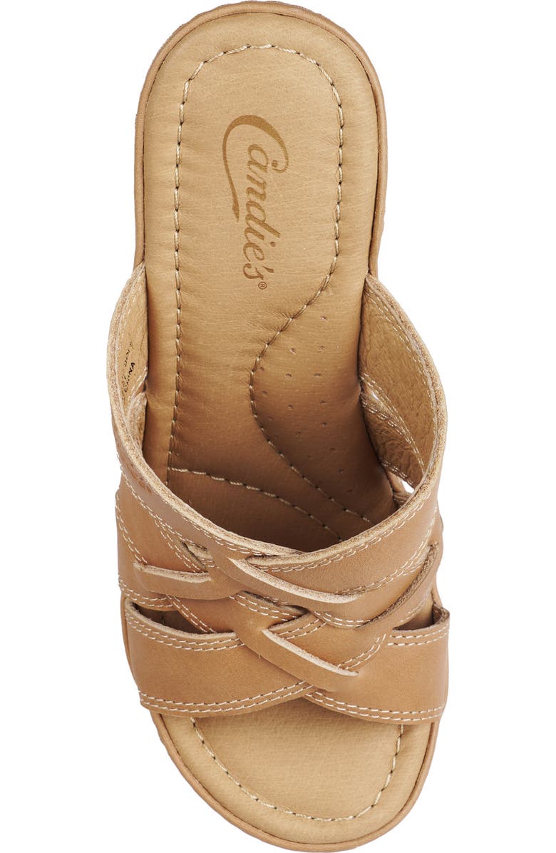 Candie's Fiore Platform Slide Sandal, Alternate, color, Natural Leather