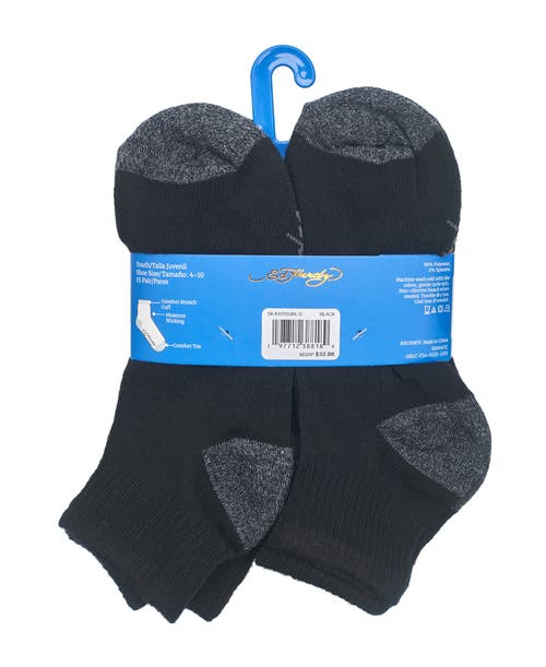 Ed Hardy Basic Flat Quarter Sock 15-pack In Black