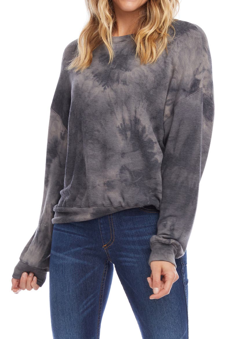 Tie Dye Sweatshirt, Main, color, DARK GREY