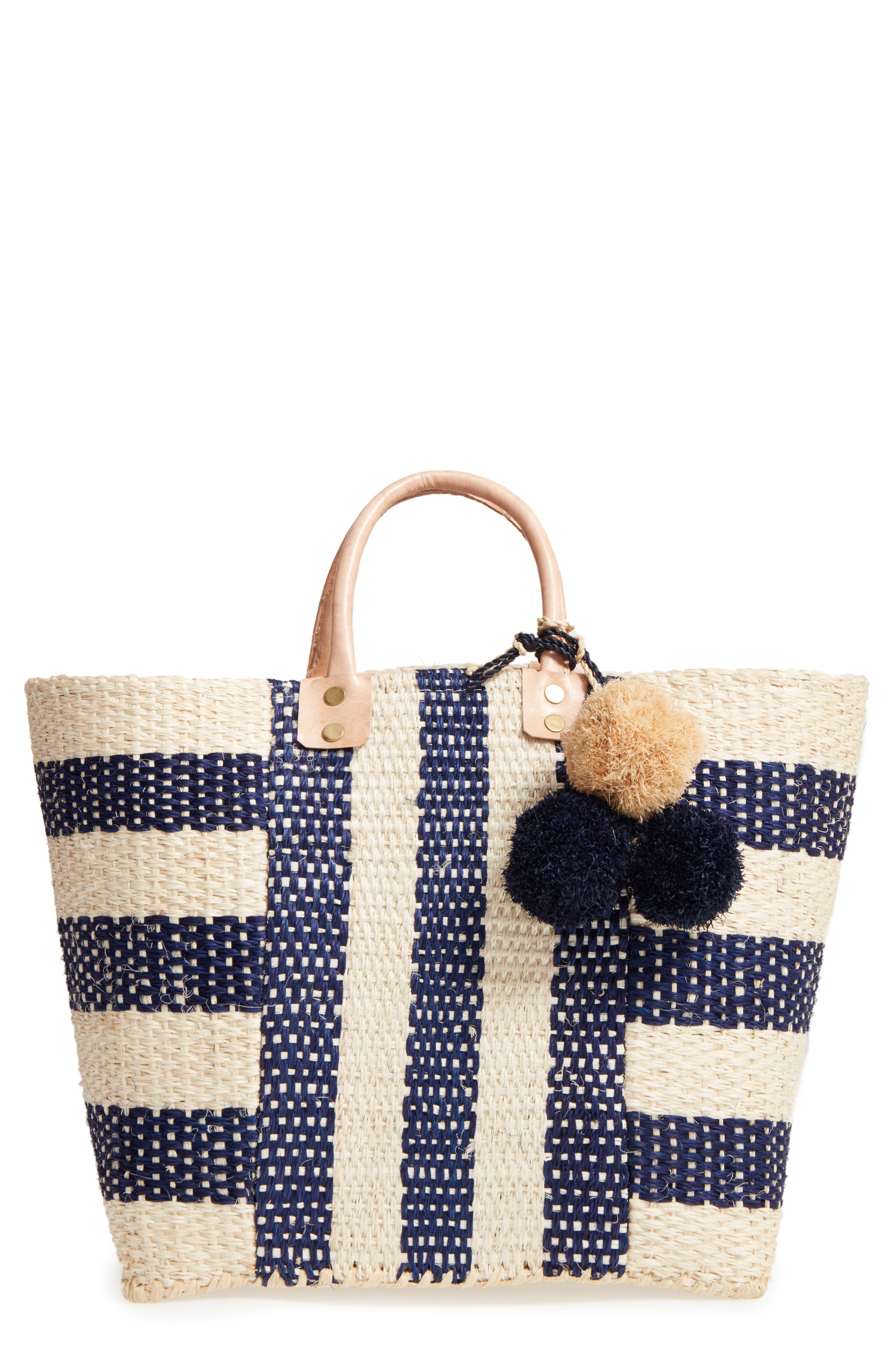 'Collins' Woven Tote, Main, color, NAVY