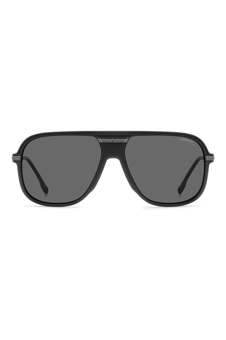 C Sport 17/S 60mm Polarized Rectangular Sunglasses, Main, color, MATTE BLACK/ GREY PZ