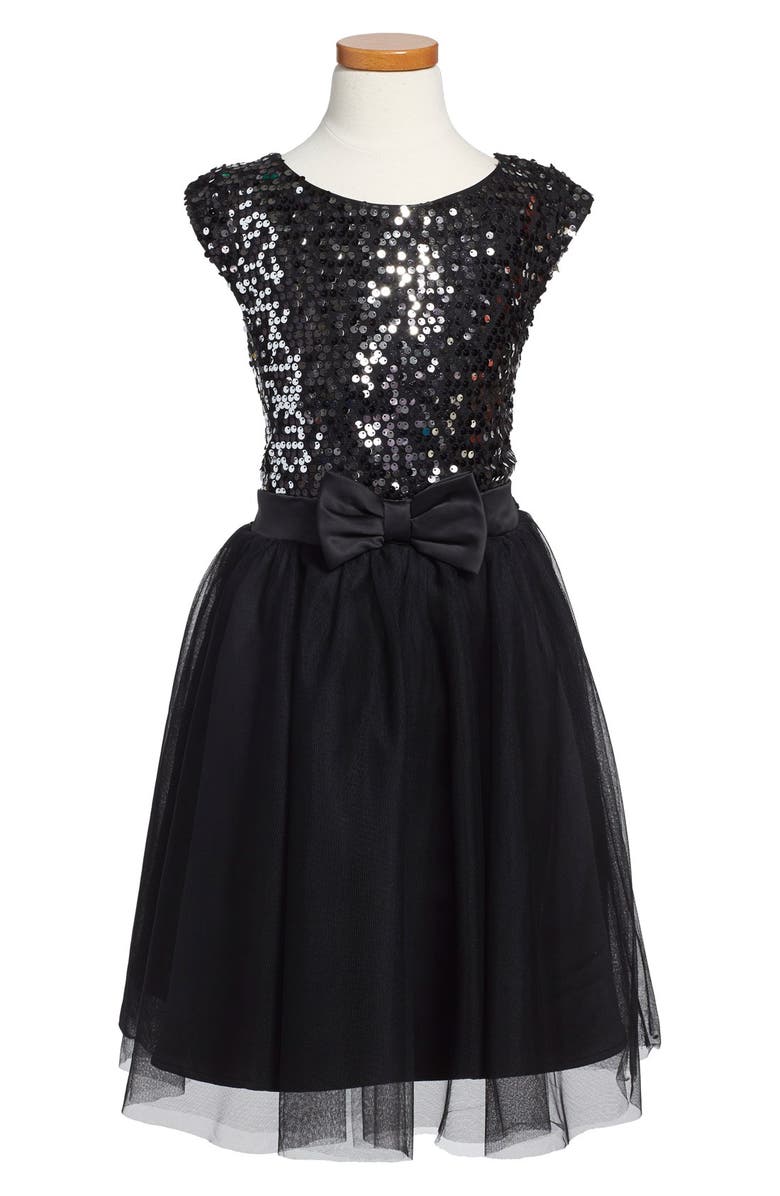 Zunie Sequined Party Dress, Main, color, 