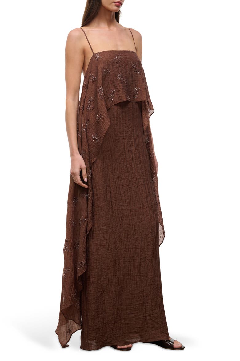 Valencia Crinkle Beaded Dress, Alternate, color, CEDAR