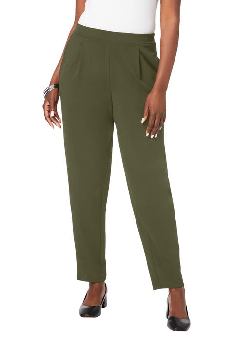 Stretch Knit Crepe Straight Leg Pants (Plus Available)