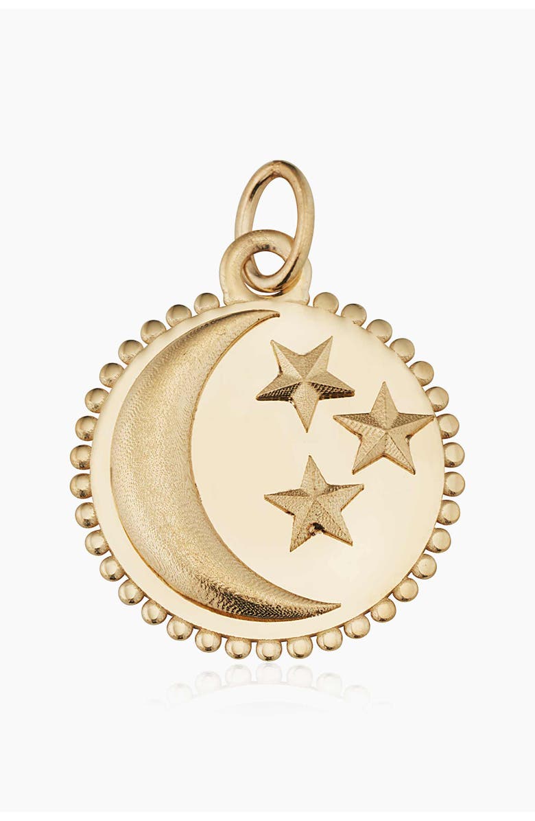 Oradina 14K Yellow Gold Goodnight Moon Medallion Pendant Charm, Main, color, Yellow Gold