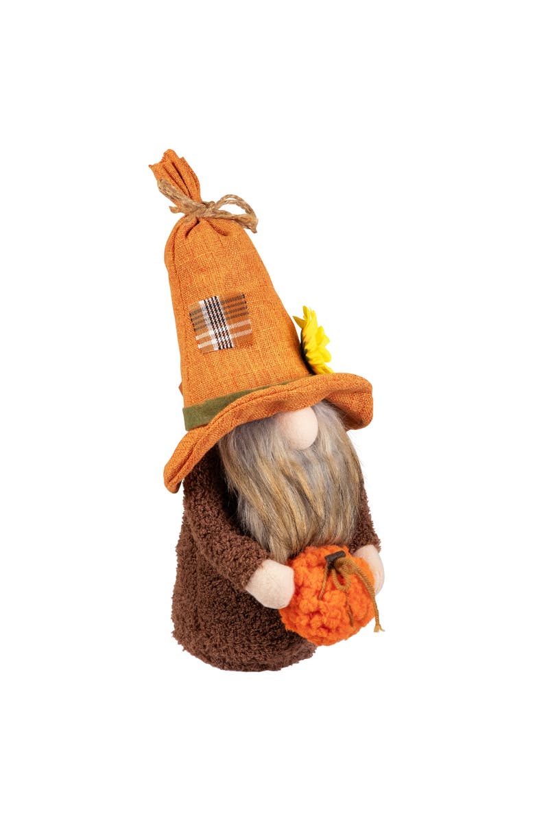 Northlight Sunflower and Pumpkin Gnome Fall Harvest Decoration - 13", Alternate, color, Orange