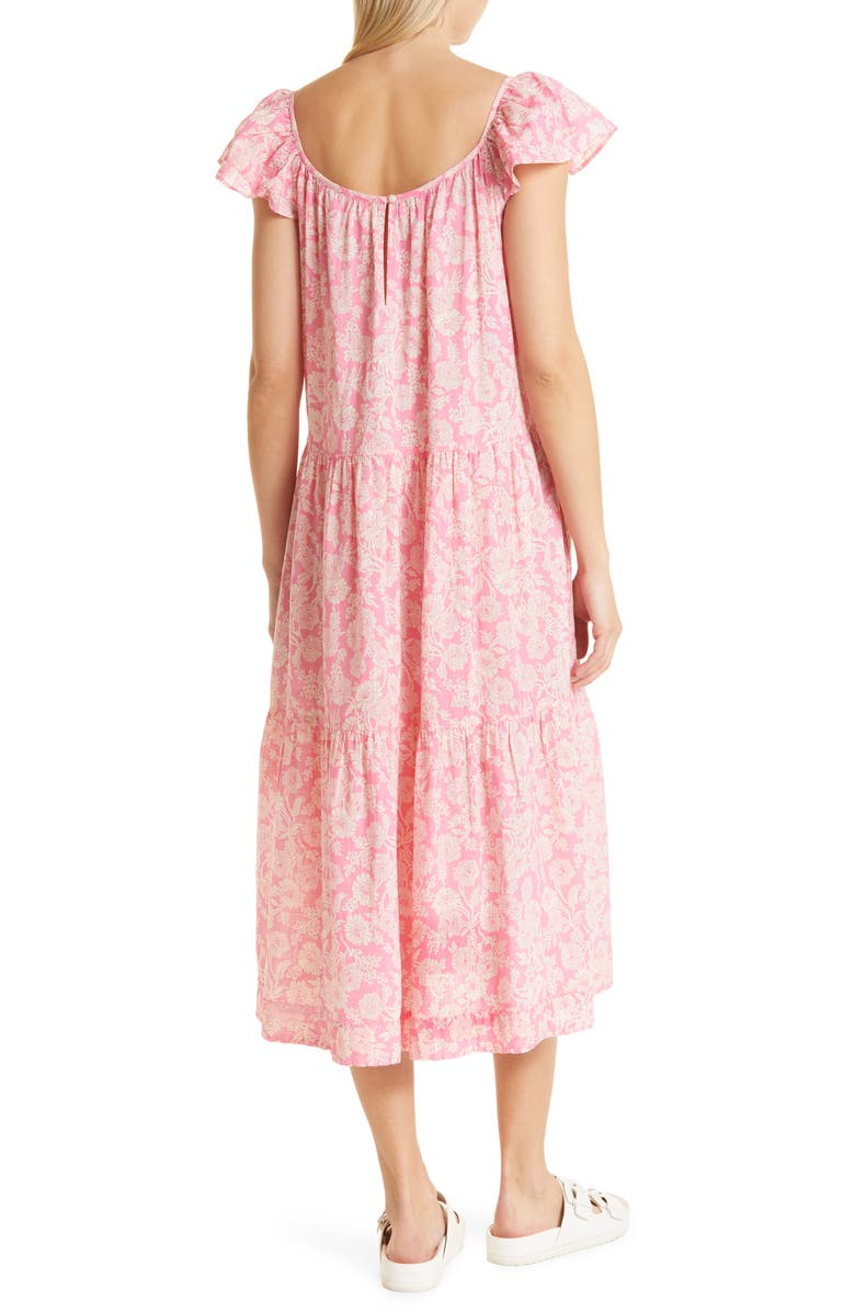 THE GREAT. The Plumeria Cotton Midi Dress, Alternate, color, 