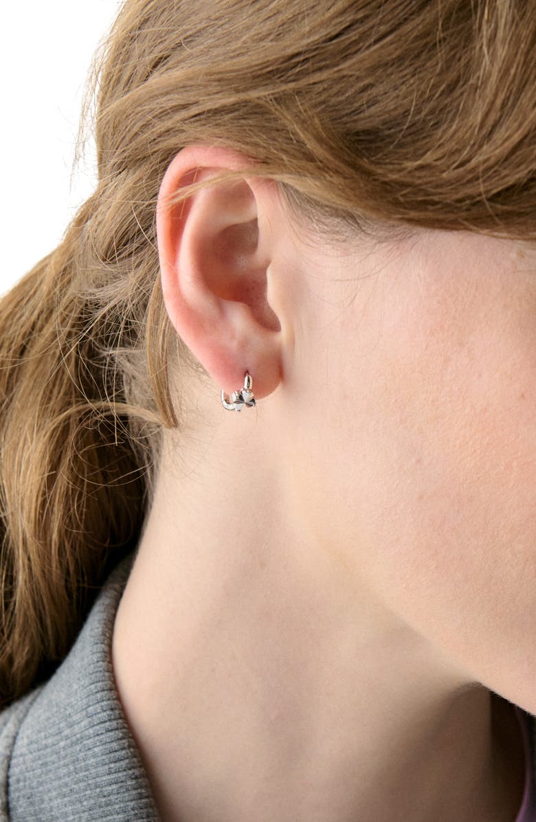 Kate Spade New York spade flower huggie hoop earrings, Alternate, color, 