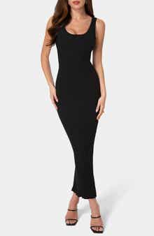 bebe Sleeveless Ribbed Maxi Dress