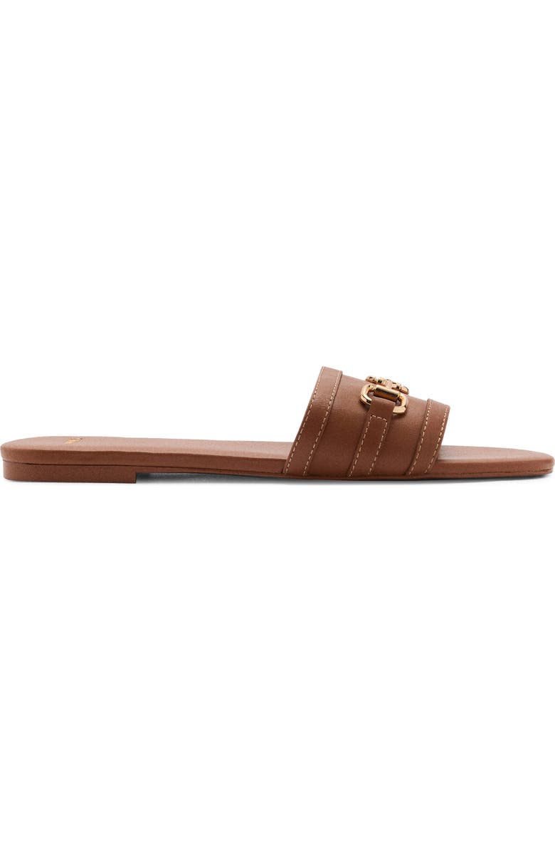 MANGO Buckle Slide Sandal, Alternate, color, Leather