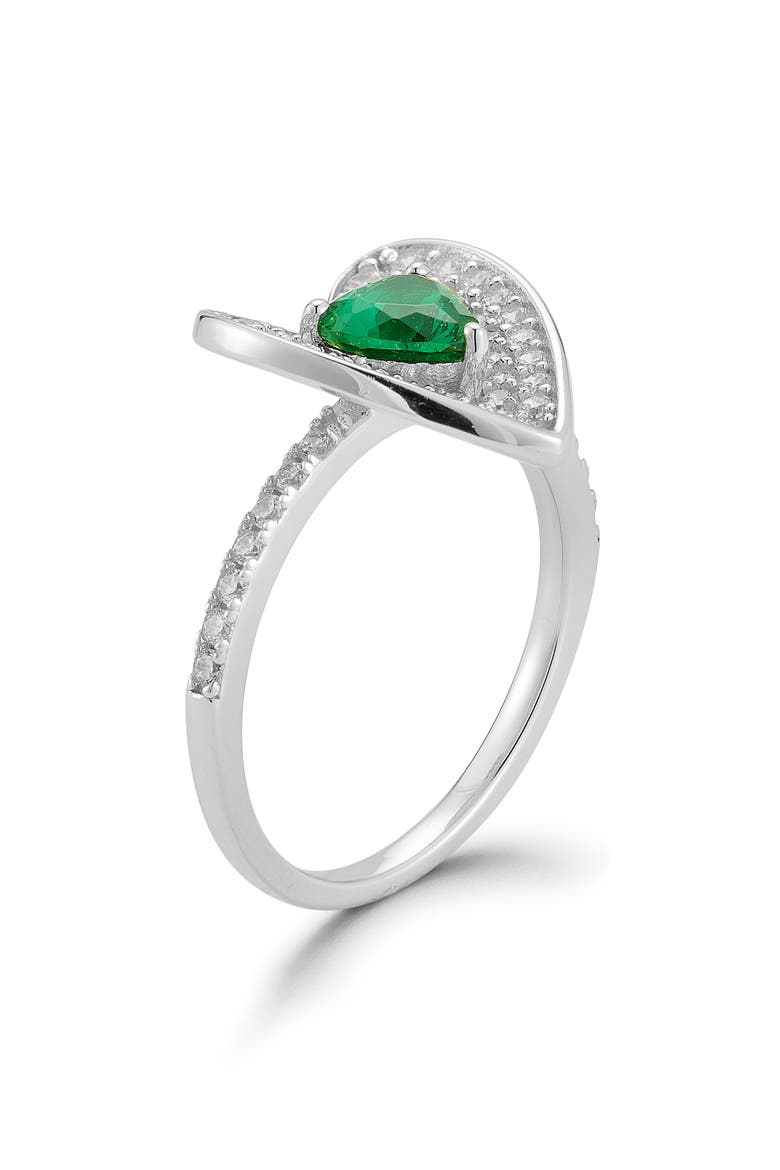 CZ Pavé Double Heart Ring, Alternate, color, SILVER