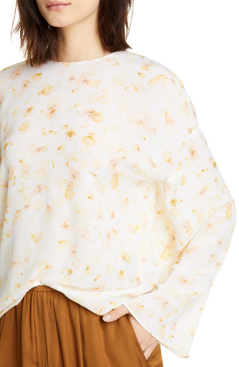 Vince Pressed Petal Long Sleeve Blouse, Alternate, color,