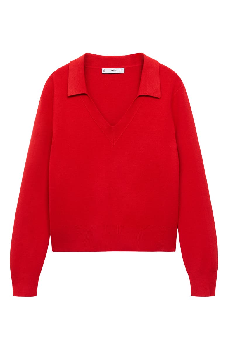 MANGO Johnny Collar Sweater, Main, color, Red
