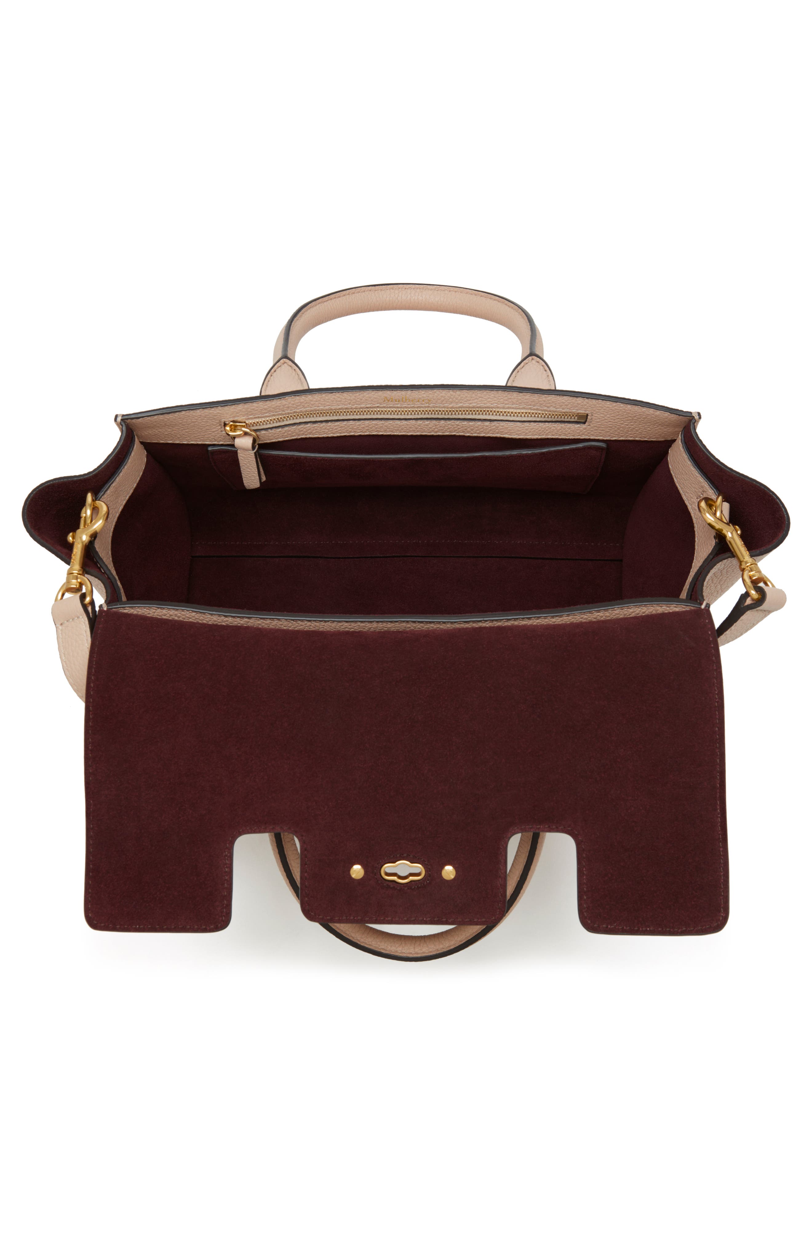 Small Bayswater Leather Satchel, Alternate, color, ROSEWATER