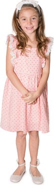 Popatu Kids' Lace Trim Pinafore Dress