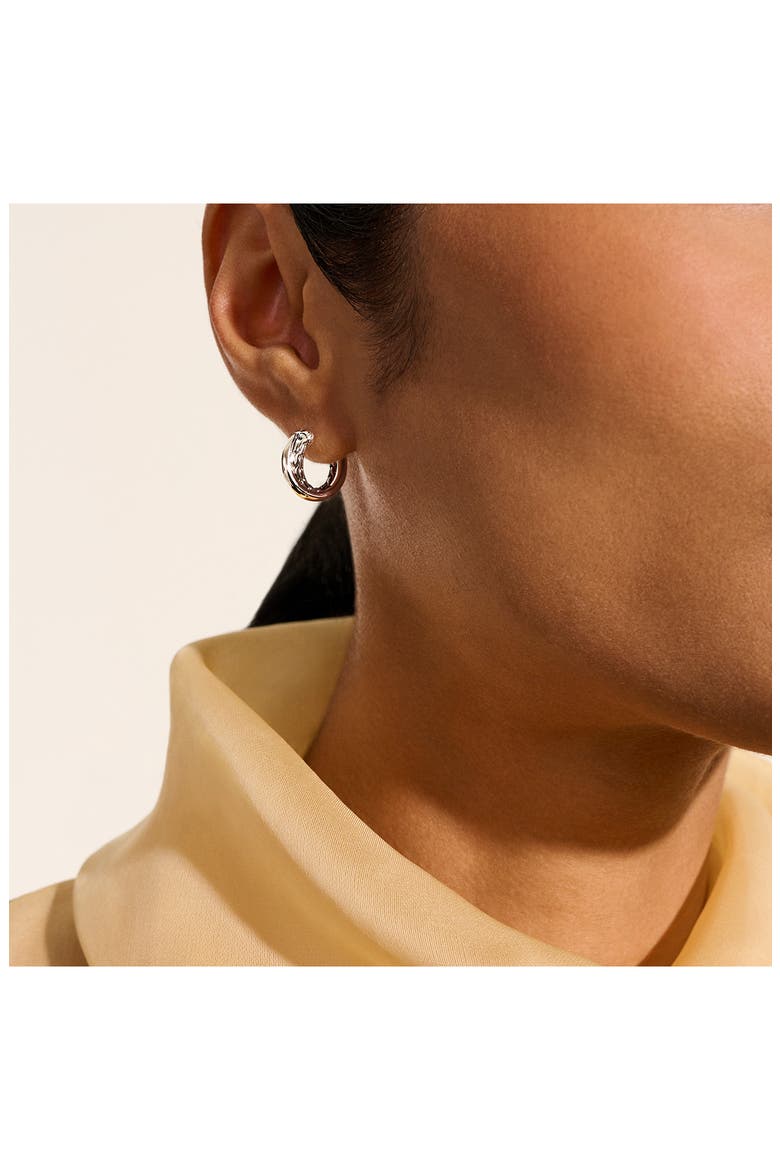 JH Essentials Crossover Hoop Earrings, 15mm, Alternate, color, SILVER