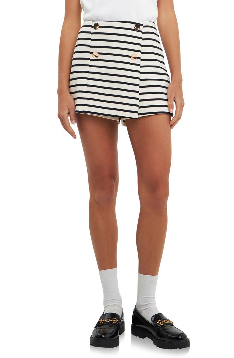 English Factory Stripe Knit Skort, Main, color, 