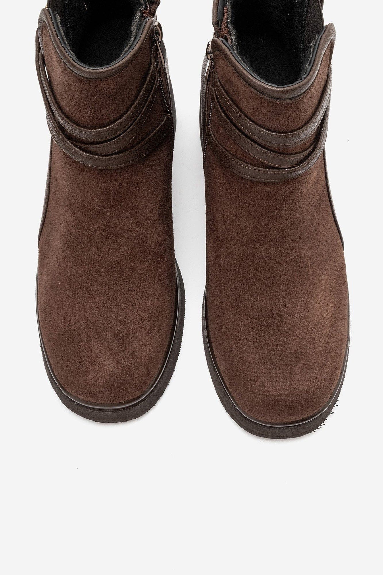 Venice Belted Block Heel Boot, Alternate, color, Brown Suede