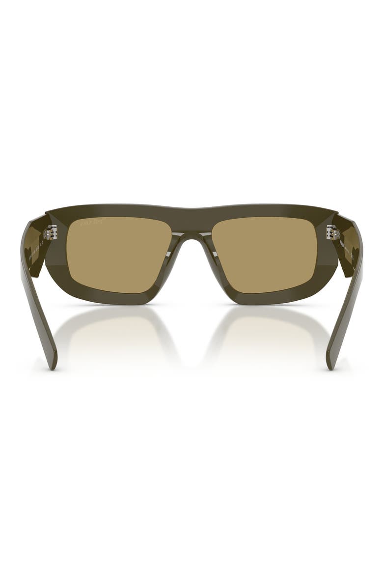 53mm Irregular Shield Sunglasses, Alternate, color, LAUREL / GREEN OLIVE