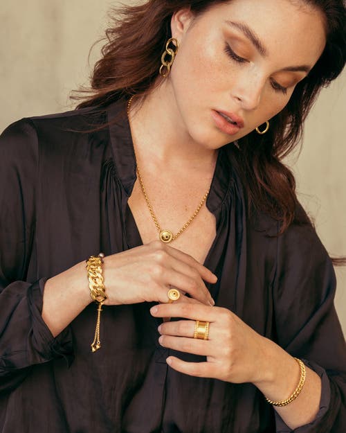 Zarux Evil Eye Necklace In Gold