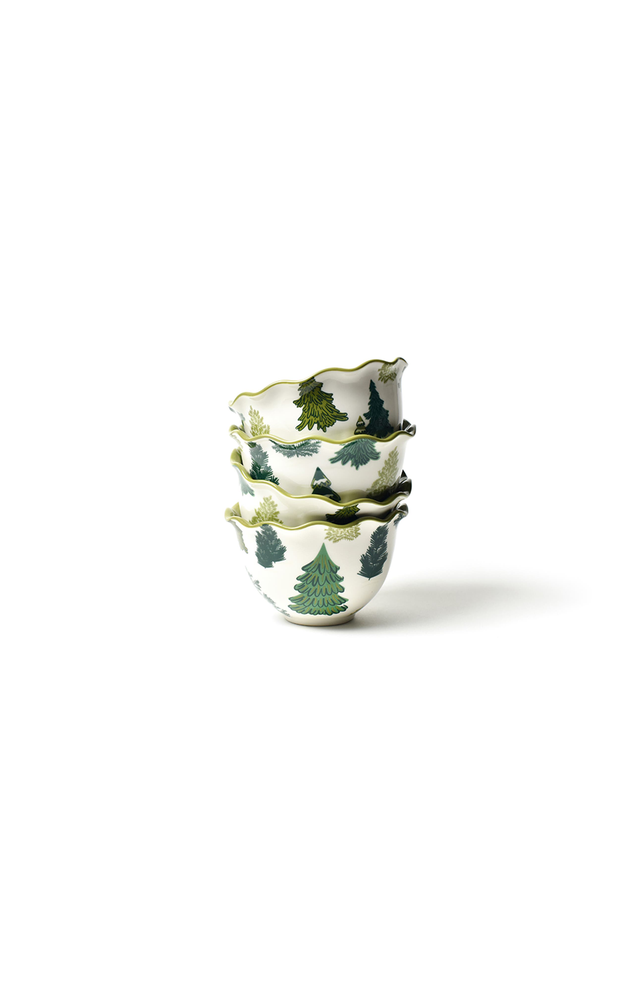 Coton Colors by Laura Johnson Fir Forest Ruffle Small Bowl Set of 4 ...