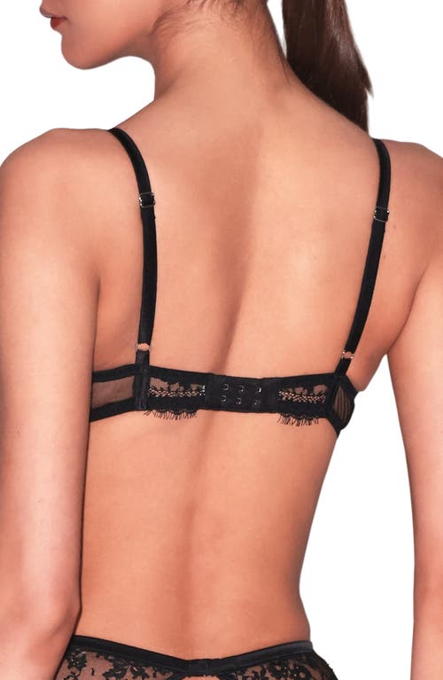 Fleur Du Mal Eve Riviera Underwire Silk Blend Balconette Bra In Black
