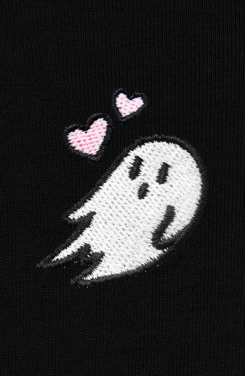 Shop Dalix Heartly Ghost Cropped Hoodie In Black