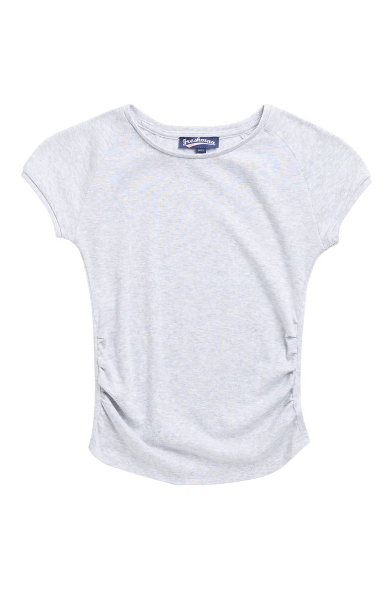 Kids' Ruched Cap Sleeve T-Shirt, Main, color, BABY GREY HEATHER
