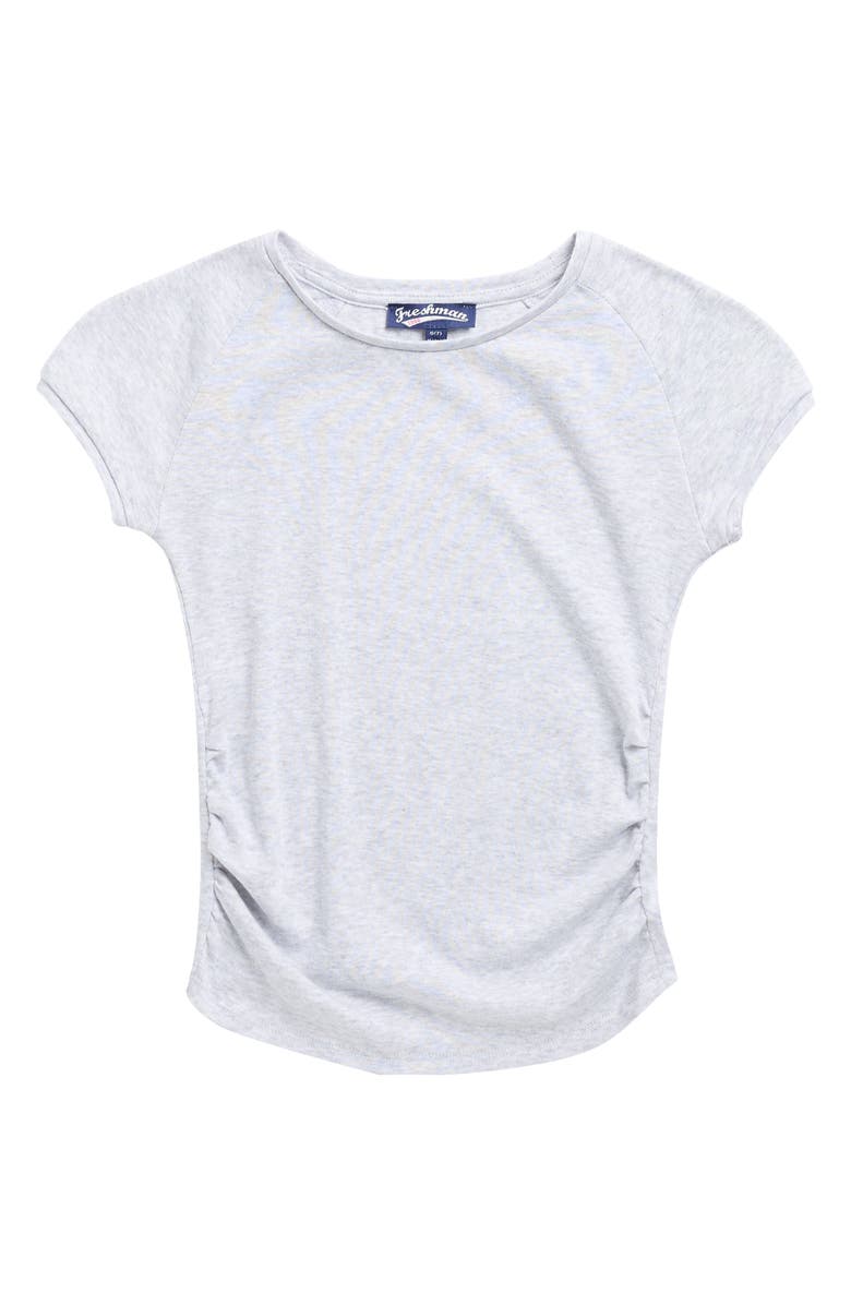 Freshman Kids' Ruched Cap Sleeve T-Shirt, Main, color, Baby Grey Heather