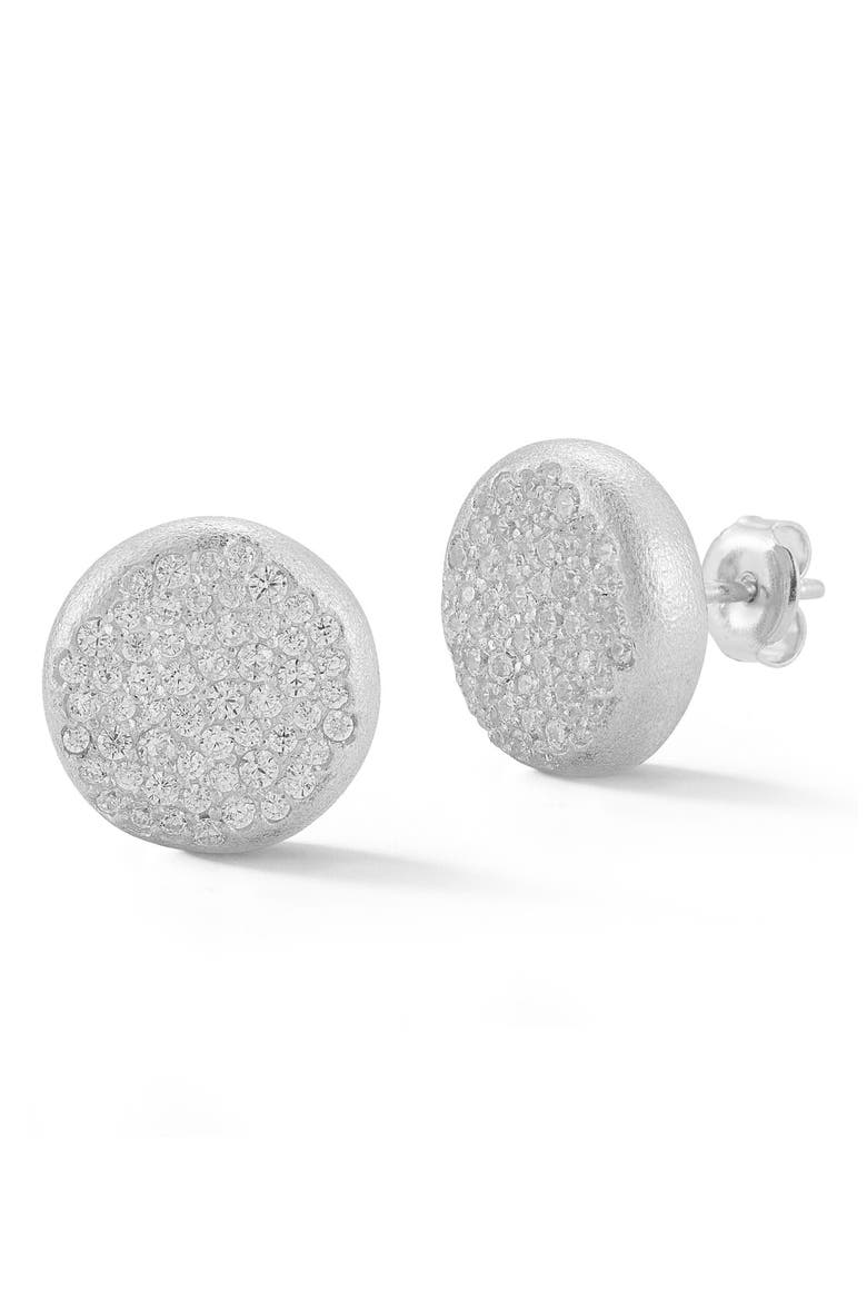 Pavé Stud Earrings, Main, color, SILVER