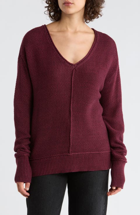 Textured V-Neck Sweater