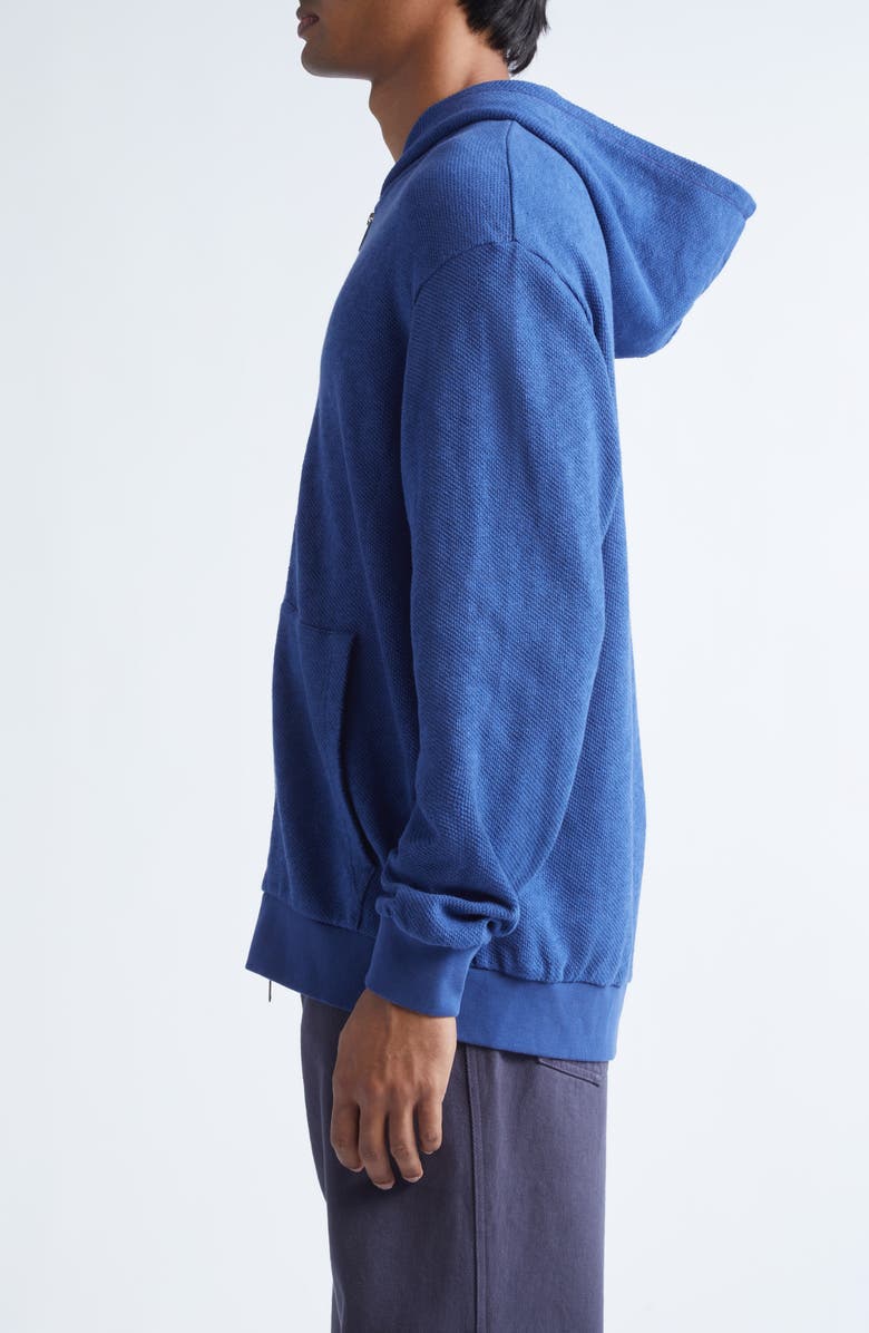 PALMES Waffle Stitch Zip Hoodie, Alternate, color, Blue