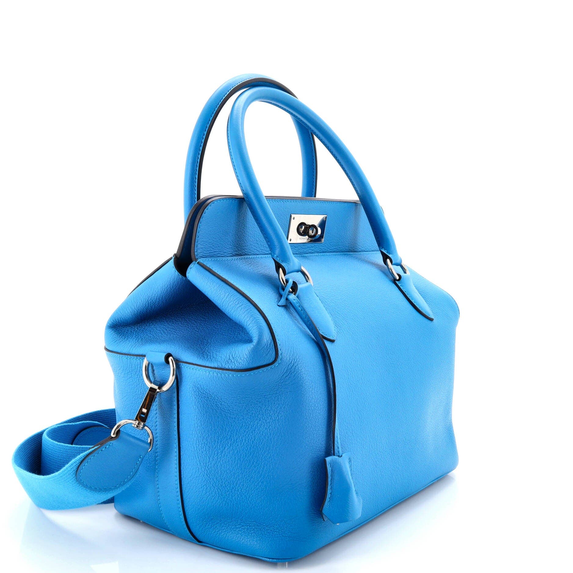 Pre-Owned Hermes Toolbox Bag Evercolor 26, Alternate, color, Bleu Zanzibar