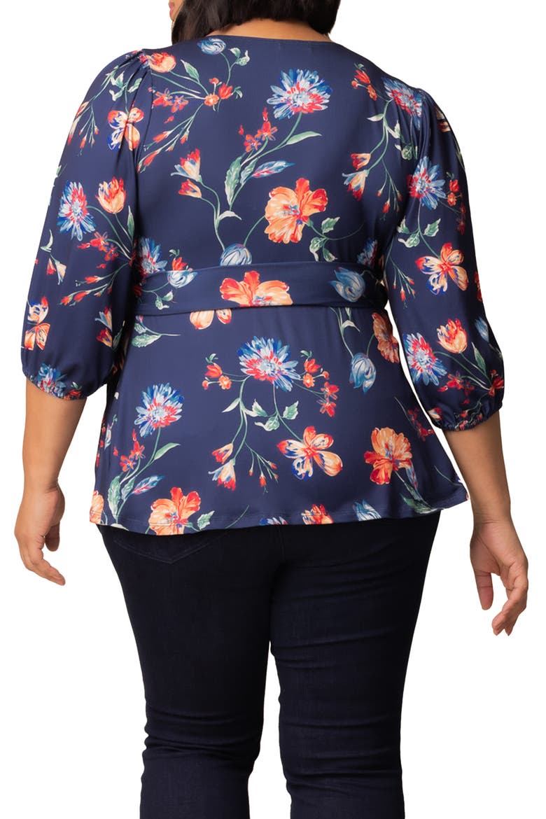 Nina Wrap Top, Alternate, color, VIBRANT NAVY FLORALS