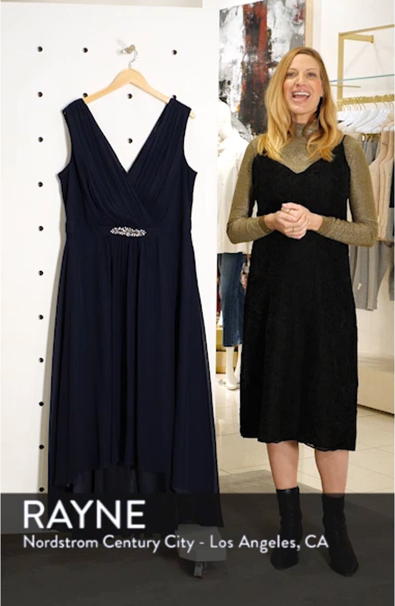 Wrap Look High/Low Chiffon Dress, sales video thumbnail
