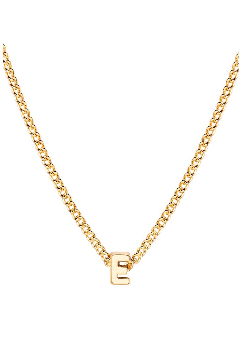 Kira Mini Initial Pendant Necklace, Main, color, GOLD E