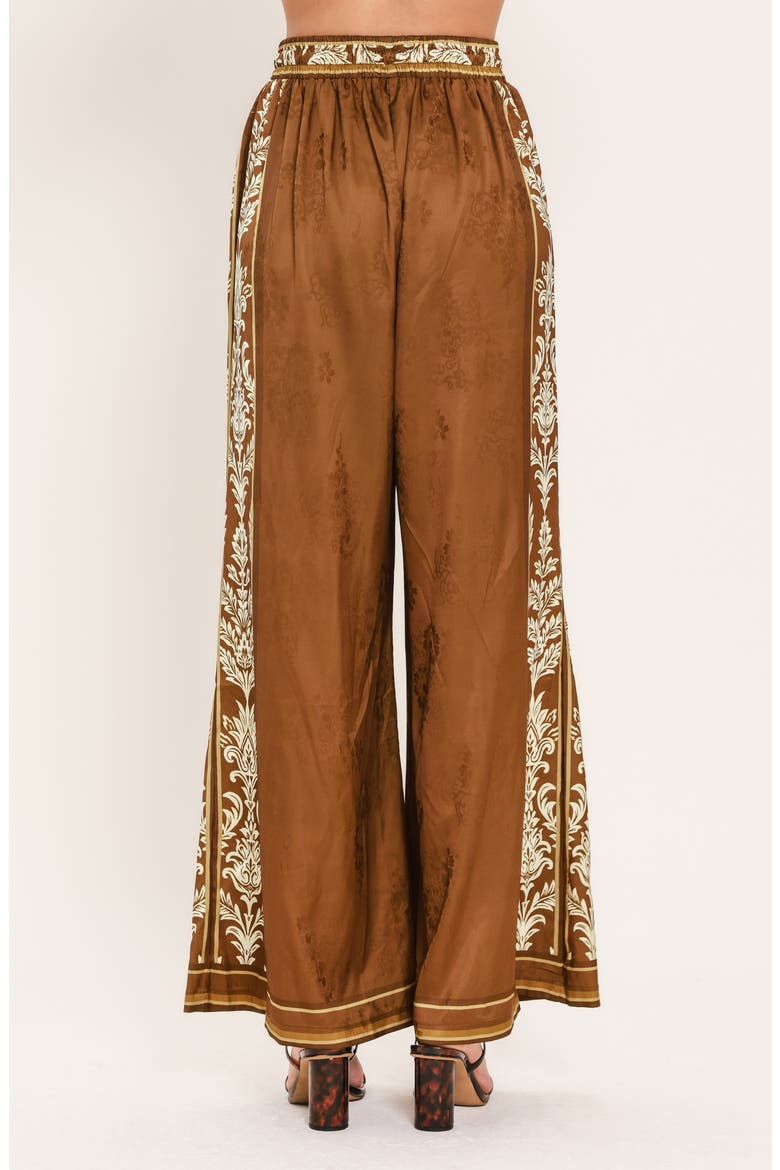 Wide Leg Print Pants, Alternate, color, CAMEL