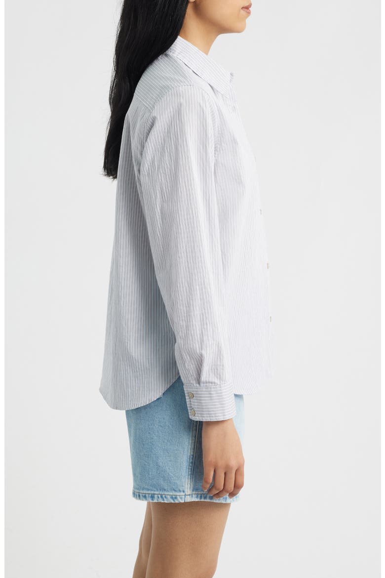 Stripe Button-Up Shirt, Alternate, color, BLUE STRIPED