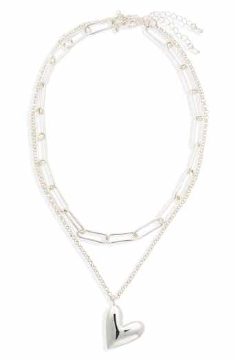 NORDSTROM RACK Puffy Heart Layered Necklace