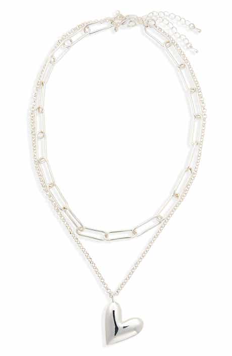 NORDSTROM RACK Puffy Heart Layered Necklace