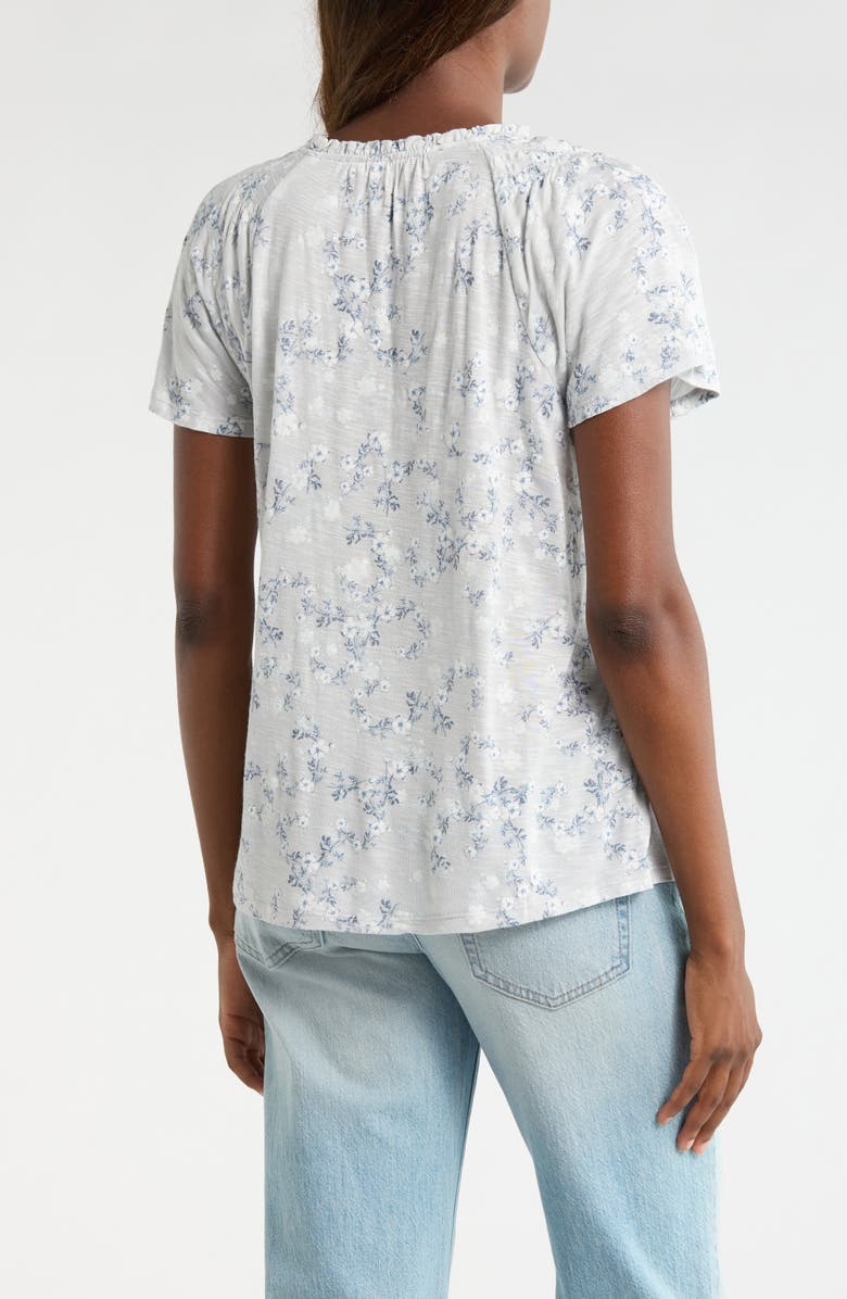 Lucky Brand Sandwash Flutter Sleeve Top, Alternate, color, Blue Floral